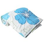Shopnetix AC Quilt/Blanket - Floral Soft Designer Double Bed - 80 x 96 inch (Sky Blue)
