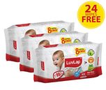 Luvlap Paraben Free Baby Wet Wipes with Aloe Vera - 3 Packs (216 Wipes + 24 Wipes Free)
