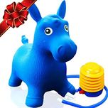 Clastik Kids Inflatable Hopping Horse Animal Toy for Kids(Multi Color) (with Pump Free)