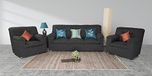 Guarented Upholstered 5 Seater Sofa Set (Grey) (3+1+1) Modern Style & Jute Fabric Material