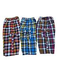 U P Khadi and Handloom Boys Capri, Three Forth Shorts, for 10 to 11 Years Age Group, Handloom Cotton in Multi Coloured Check Design. in 3 (Three) Pecs Combo Pack.