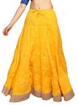 Carrel Cotton Fabric Women Solid Long Skirt(AGSPL-3496-ARY-SK-03-YELLOW-FREE)