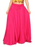 Comix Lycra Fabric Women Solid Long Skirt(AGSPL-3295-JAY-SK-27-HOTPINK-FREE)