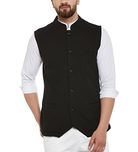 Hypernation Black Color Cotton Waistcoat For Men