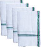 Fancyadda Handloom White Cotton Bath Towels (Pack of 4, Super Light Weight, Quick Dry)