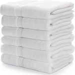 Fresh From Loom Soft Cotton 16x30-inches Hand Towel - White (Pack of 6)