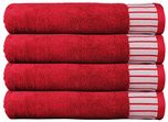 Trident 550 GSM 4 Piece Egyptian Cotton Bath Towel Set - Red