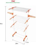TNC 3 TIER Plastic Floor Cloth Dryer Stand(Orange, White)