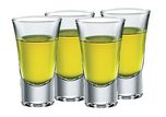 King International Crystal Glass Heavy Base Curved Shot Glass Set of 4