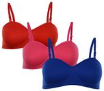 Softskin Padded Non-Wired Demi-Cup T-Shirt Bra (Pack of 3)(34B)