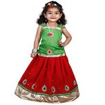 Najara Fashion Red Green cemric cotton baby girls lehenga choli