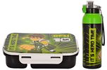 Jewel Smart Lock Character Lunch Box (Medium) + Cool Splash Insulated Water Bottle (750ml) - (Ben 10)