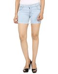Ico Blue Stor Light Blue denim Shorts for Women (36)
