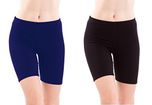 FASHION LINE NAVY AND BLACK WOMEN SHORTS/TIGHTS(PACK OF 2)