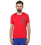 C.VOX Run Intelligence - Mens T-Shirt With Inbuilt Earphones (L, Red)