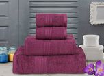 Bombay Dyeing Towel set of 4-Tulip-R4 set-Purple