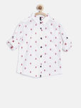 United Colors of Benetton Boys White Printed Casual Shirt