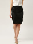 All About You from Deepika Padukone Black Crochet Pencil Skirt