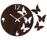 Studio Shubham Decorative Butterfly Wooden Round Wall Clock(26.5X26.5X3Cm)
