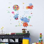 UberLyfe Elephant with Hot Air Ballon Wall Sticker Size 3 (Wall Covering Area: 80cm x 87cm) - WS-001356