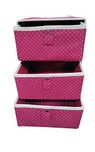 Velkro Foldable Verticle 3 Layers Linen Storage Box Compartment Container For Accessories Make Up Items Cosmetics Clothes Chest Wardrobe - Multi Color