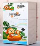 Golden Phoenix Blue & Coffee Kids Cupboard