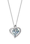 Ananth Jewels Swarovski Elements Crystal Heart Shaped Pendant Necklace for Women Aquamarine Blue