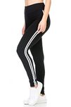Blinkin yoga gym and active sports fitness Black Stribes Leggings tights For Women|Girls (L)