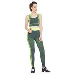 CAMEY Women 2 Pcs Sport Suits High Impact Sports Bra Yoga Pants Gym Outfits Breathable Exercise Stretchable Bra and Leggings (LT55_01.Set.Green)
