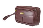 Handcuffs Cash Pouch/Money Carrying Pouch/Luggage/Multipurpose travel Pouch Foam Leather (Brown)