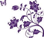 Happy walls Purple Flower Floral Vines