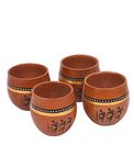 VarEesha Ethnic Hancrafted Cups Set of Kulhad Mugs With Tribal Warli Art/Terracotta/ Tea Mug Coffee Mug- For Kitchen & Home