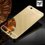 Redmi 4 Back Cover - TheGiftKart Mirror Back Cover with Metal Bumper (Golden)