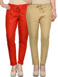 Tulsattva Pack of 2 Tapered Fit Trousers