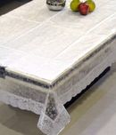 Kuber Industries Floral 6 Seater Table Cover(Transparent, PVC)