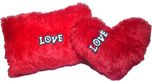 De Hoy-Hoy Set Of 2 Heart Shape Love Soft Cushion Pillow Teddy Bear Valentine Love Gift  - 8 inch(Red, Yellow)