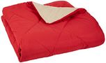 AmazonBasics Reversible Microfiber Comforter - Full/Queen, Red