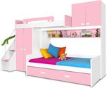 Alex Daisy Play Bunk Engineered Wood Bunk Bed(Finish Color - Pink - White)