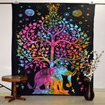 Hippie Dorm Tapestries Tree Of Life Elephant Wall Hanging Tapestry Bohemian Wall Tapestry Bedding Beach Blanket 55 X 85 Inches