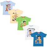Luke and Lilly Baby Boys Chhota Bheem Printed Round Neck Cotton T-Shirt Pack of 5 (CH092_12-18_Multicolour_12 - 18 Months)