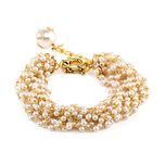 1976 Jewels White Prismatic Shell Pearl Alloy Multi-Strand Bracelet For Women