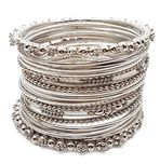 YouBella Antique Look Jewellery Silver Plated Traditional Bracelet Bangles set for women (2.8)