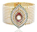 YouBella Traditional Style Jewellery Gold Plated Pearl Studded Kara Bangle for Women and Girls