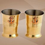 AsiaCraft Brass Anchor Shot Glass 1 Oz (30ML) Peg Measurer, Set of 2