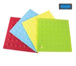 Clytius 4pc Flexible Non-slip Silicone Hot Pot Holders,Table Mat,Trivet Mat,Jar Opener/Grips,Spoon Rest,Coaster,Heat Resistant Pad,Insulation Pad (Red, Blue,Green,Yellow) (17.5*17.5 cm, Square)