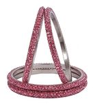 MUCH MORE Red Lac Crystal Bangle Set For Women