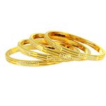 Sree Kumaran Thangamaligai 22k (916) Yellow Gold Bangle Set