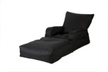 CaddyFull Leatherite Single Seating XXXL Foldable Lounger Cover without Beans (Black)