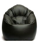 Caddyfull Leatherite Single Seating XXXL Size Muddha Cover Without Beans (Black)