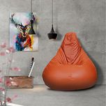 Story@Home XXL Leatherite Single Seating Bean bag Chair Cover without Beans, Orange